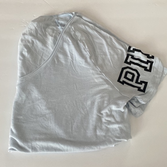 PINK Victoria’s Secret v neck light blue short-sleeve tee, Size S - Picture 8 of 8